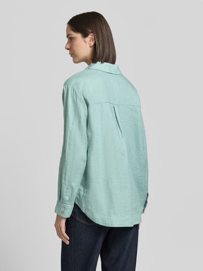 Christian Berg Woman Regular Fit Leinenbluse mit V-Ausschnitt Mint 5