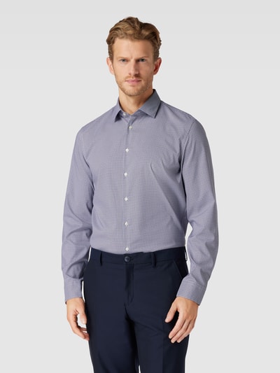 Jake*s Slim Fit Slim Fit Business-Hemd mit Allover-Muster Mauve 4