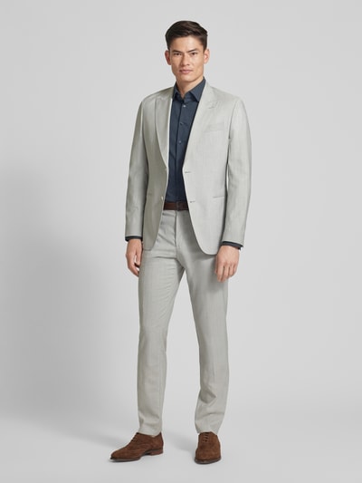 Jake*s Slim Fit Business-Hemd mit Allover-Muster Marine 1