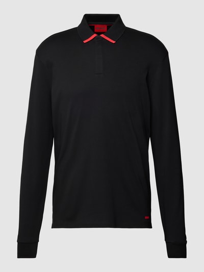 HUGO Poloshirt met lange mouwen, model 'Dalomo' Zwart - 2