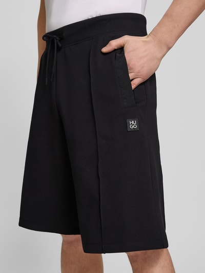 HUGO Sweatshorts mit Label-Print Modell 'Dilmos' Black 3