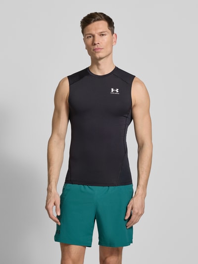 Under Armour Top o kroju slim fit z nadrukiem z logo Czarny 4