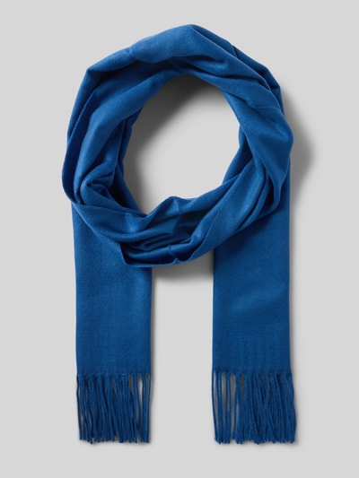 Fraas Sjaal met koordjes, model 'Cashmink' Jeansblauw - 1