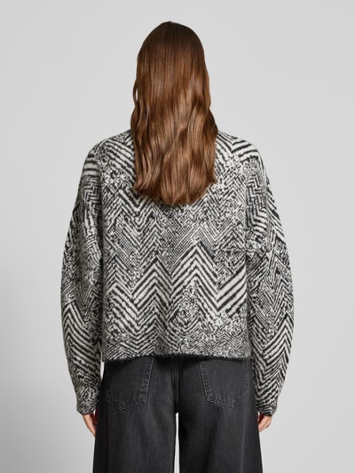BOSS Oversized gebreide pullover van een mix van mohair en wol, model 'FACLINA' Zwart - 5
