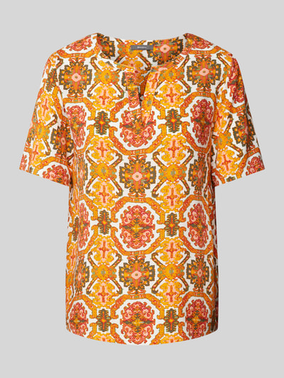 Montego Blouse met all-over motief Oranje - 2