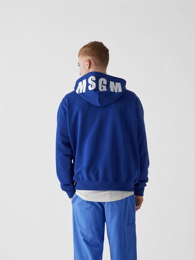 MSGM Oversized Hoodie mit Label-Print Royalblau 5