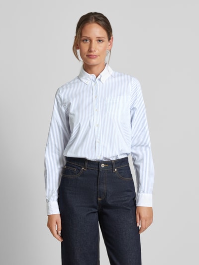 Gant Hemdbluse mit Button-Down-Kragen Hellblau 4