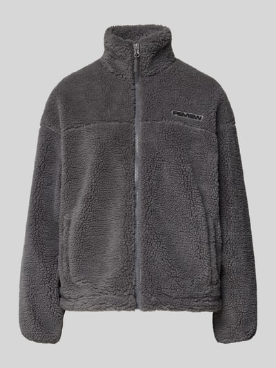 Review Kurtka polarowa ze stójką i detalem z logo Ciemnoszary 2