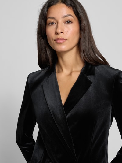 Jake*s Collection Slim fit blazer van fluweel met klepzakken Zwart - 3