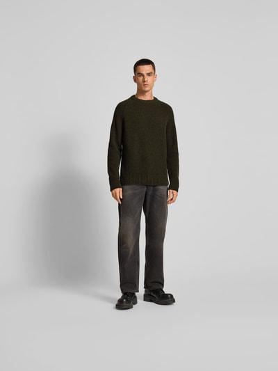 Closed Wollpullover in Strick-Optik Khaki 1