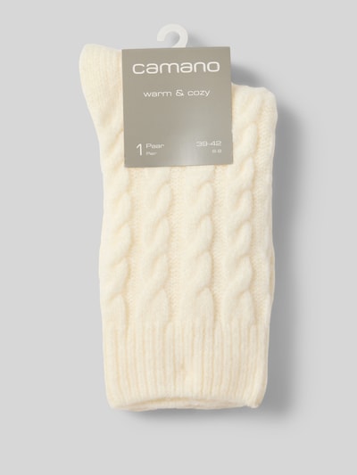 camano Sokken met kabelpatroon Offwhite - 3