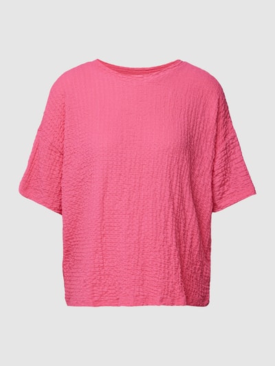 Jake*s Collection T-shirt met structuurmotief Fuchsia - 2