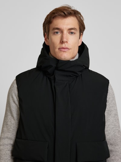 HUGO Gilet met siernaden, model 'Branden' Zwart - 3