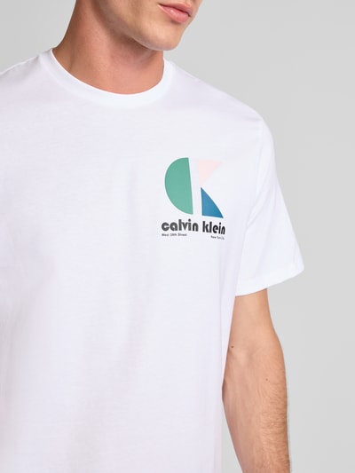 Calvin Klein Jeans T-shirt met labelprint Wit - 3