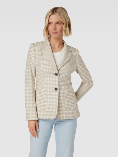 Windsor Blazer met all-over motief Beige - 4