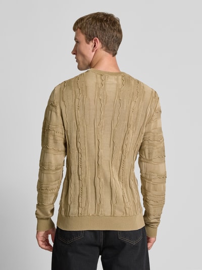 Redefined Rebel Gebreide pullover met structuurmotief, model 'Jamie' Beige - 5