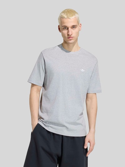 adidas Originals Regular Fit T-Shirt aus reiner Baumwolle Mittelgrau Melange 4