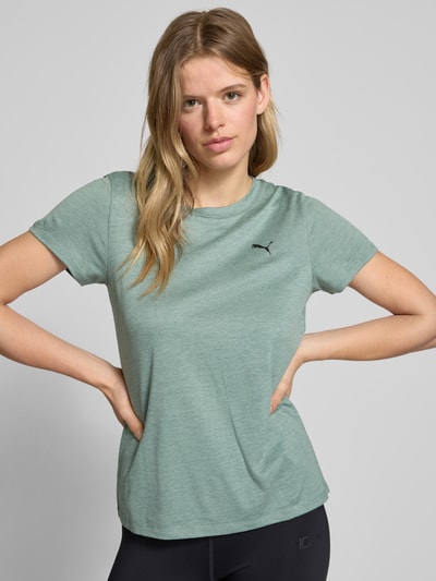 PUMA PERFORMANCE T-shirt z nadrukiem z logo model ‘Heather’ Trzcinowy 3