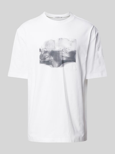 Calvin Klein Jeans T-Shirt mit Label-Print Weiss 2