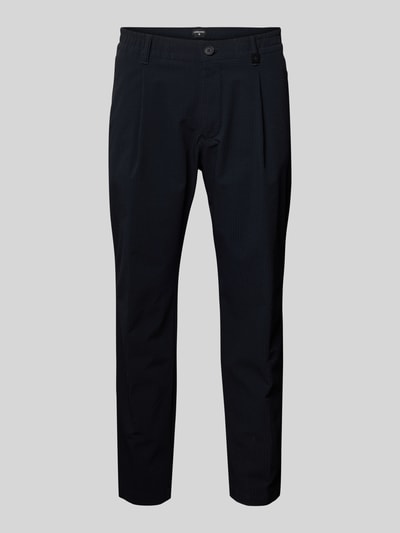 Strellson Tapered Fit Bundfaltenhose mit Strukturmuster Modell 'Lui' Marine 1