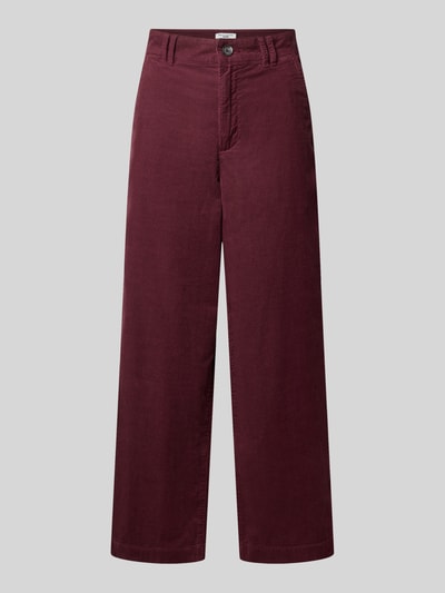 Produktfoto, bordowe spodnie sztruksowe Loose Fit Cordhose aus reiner Baumwolle od Marc O'Polo DENIM, bawełna, proste nogawki