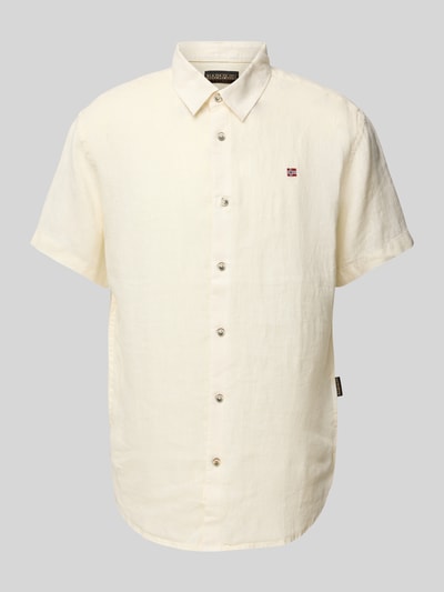 Napapijri Regular Fit Freizeithemd aus reinem Leinen Weiss 2