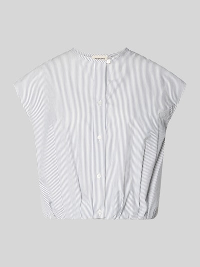 Weekend Max Mara boxy fit blouse met korte mouwen van puur katoen model 'GELATINA' Blauw - 2
