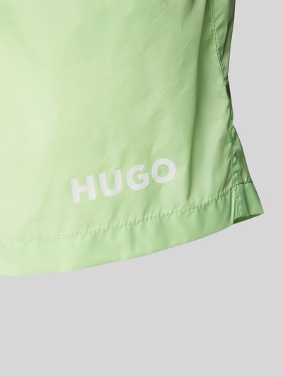 HUGO Relaxed fit zwembroek met labelprint, model 'HAITI' Appeltjesgroen - 2