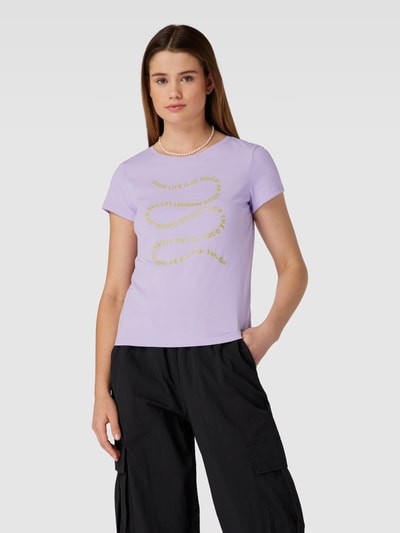 Tom Tailor Denim T-Shirt mit Statement-Print Flieder 4
