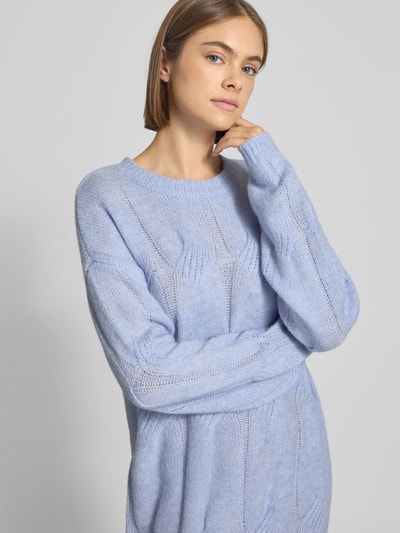 Pieces Relaxed Fit Strickkleid mit Woll-Anteil Modell 'JENNA' Hellblau 3