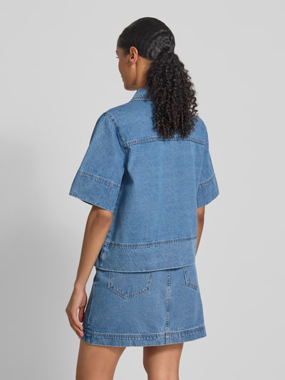 YAS Boxy Fit Jeansbluse mit Reverskragen Modell 'CECI' Jeansblau 5