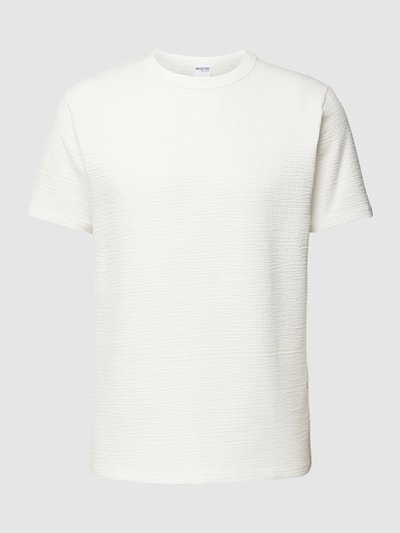 SELECTED HOMME T-Shirt mit Strukturmuster Modell 'SANDER' Offwhite 2