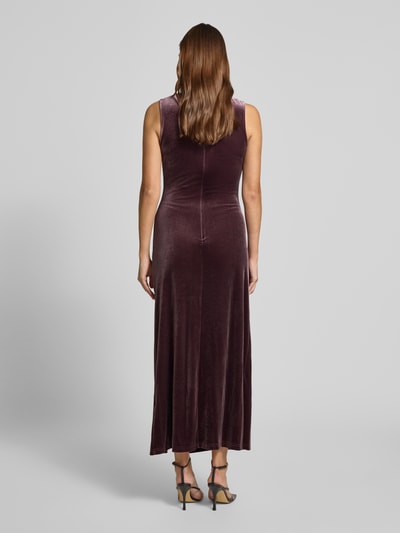 LOLLYS LAUNDRY Maxikleid mit Raffugen Modell 'Luton' Aubergine 5