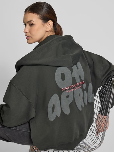 OH APRIL Oversized Sweatjacke mit Kapuze Mittelgrau 3