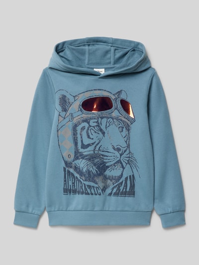 s.Oliver RED LABEL Regular Fit Hoodie aus Baumwoll-Mix Rauchblau 1