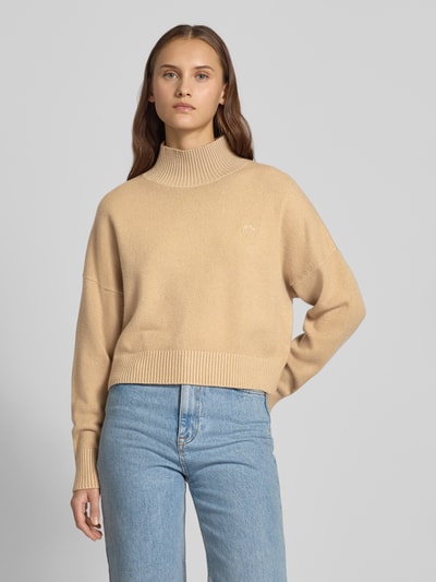 Hugo Blue Golf o kroju oversize fit z mieszanki wiskozy model ‘SESTY’ Beżowy 4