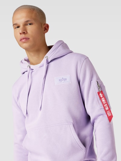 Alpha Industries Hoodie mit Label-Patch Flieder 3