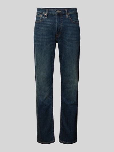 Produktfoto, dunkelblaue Straight Fit Jeans aus Baumwoll-Mix Modell 'HAMPTON' von Polo Ralph Lauren, leichte Waschung, feine Struktur