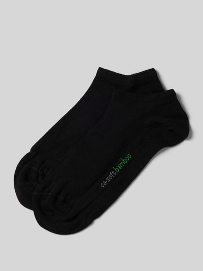 camano Sneakersocken mit Label-Stitching Modell 'Bamboo' im 2er-Pack Black 1