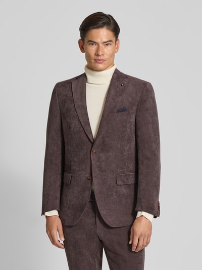Carl Gross Regular Fit 2-Knopf-Sakko mit Reverskragen Modell 'Theo' Dunkelbraun 4