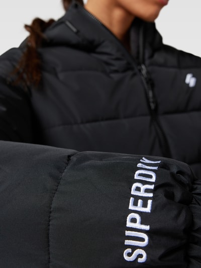 Superdry Gewatteerd jack met labelstitching, model 'SPIRIT' Zwart - 3