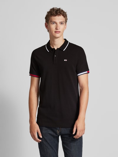 Tommy Jeans Poloshirt mit Label-Stitching Black 4