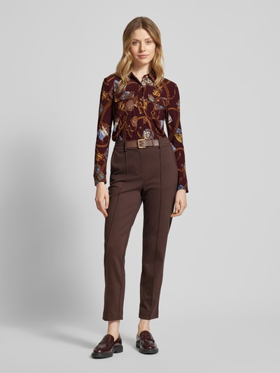 Lauren Ralph Lauren Slim fit shirt overhemdblouse met borstzakken, model 'CORWIN' Bordeaux - 1