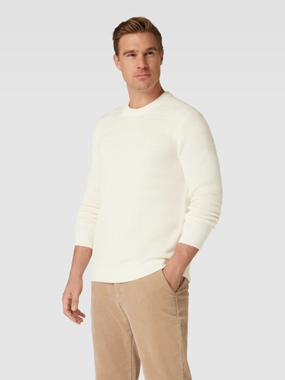 Esprit Collection Sweter z dzianiny w paski Złamany biały 4