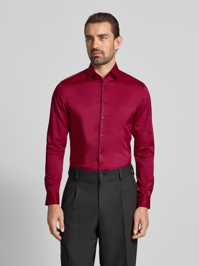Jake*s Slim Fit Business-Hemd mit Kentkragen Bordeaux 4