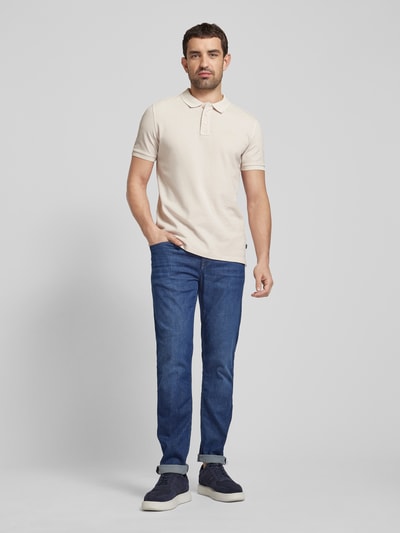 JOOP! Jeans Regular Fit Poloshirt im unifarbenen Design Modell 'Ambrosio' Offwhite 1