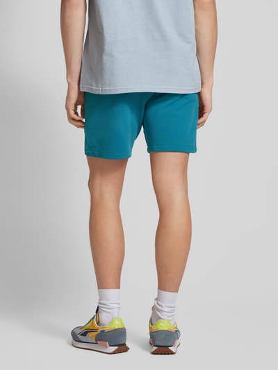 Tommy Jeans Regular fit sweatshorts met labelstitching Petrol - 5