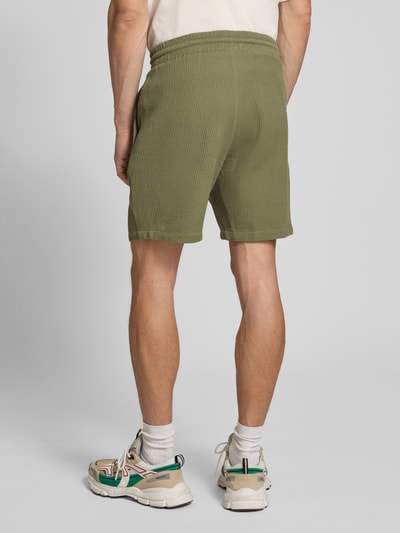 Only & Sons Shorts mit Strukturmuster und elastischem Bund Modell 'BERTIL' Oliv 5