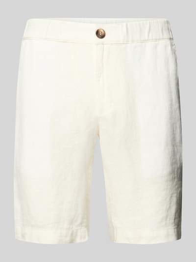 Mazine Regular Fit Leinenshorts mit Eingrifftaschen Weiss 2