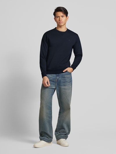 Replay Regular Fit Sweatshirt mit gerippten Abschlüssen Marine 1